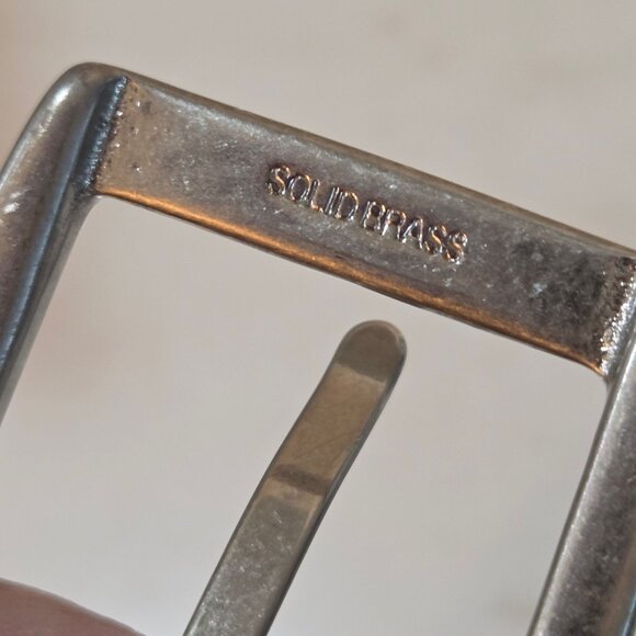 Tommy Bahama Mens Belt Size 38 Braided Leather Belt Solid Brass Buckle Brown - Picture 8 of 10